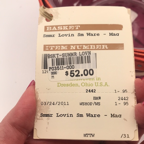 NWT Longaberger 2011 Summer Lovin' Small Ware Basket w/Liner Signed & Dated - Picture 9 of 12